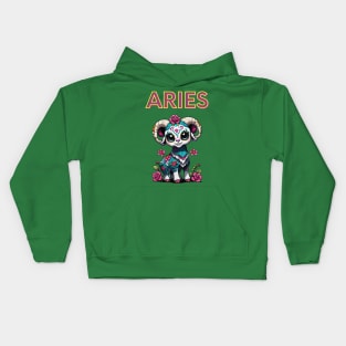 Adorable Sugar Skull Aries Kids Hoodie